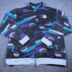 Jordan Brand Men XL Black Purple Blue Camo Upside Down Zipper Track Jacket